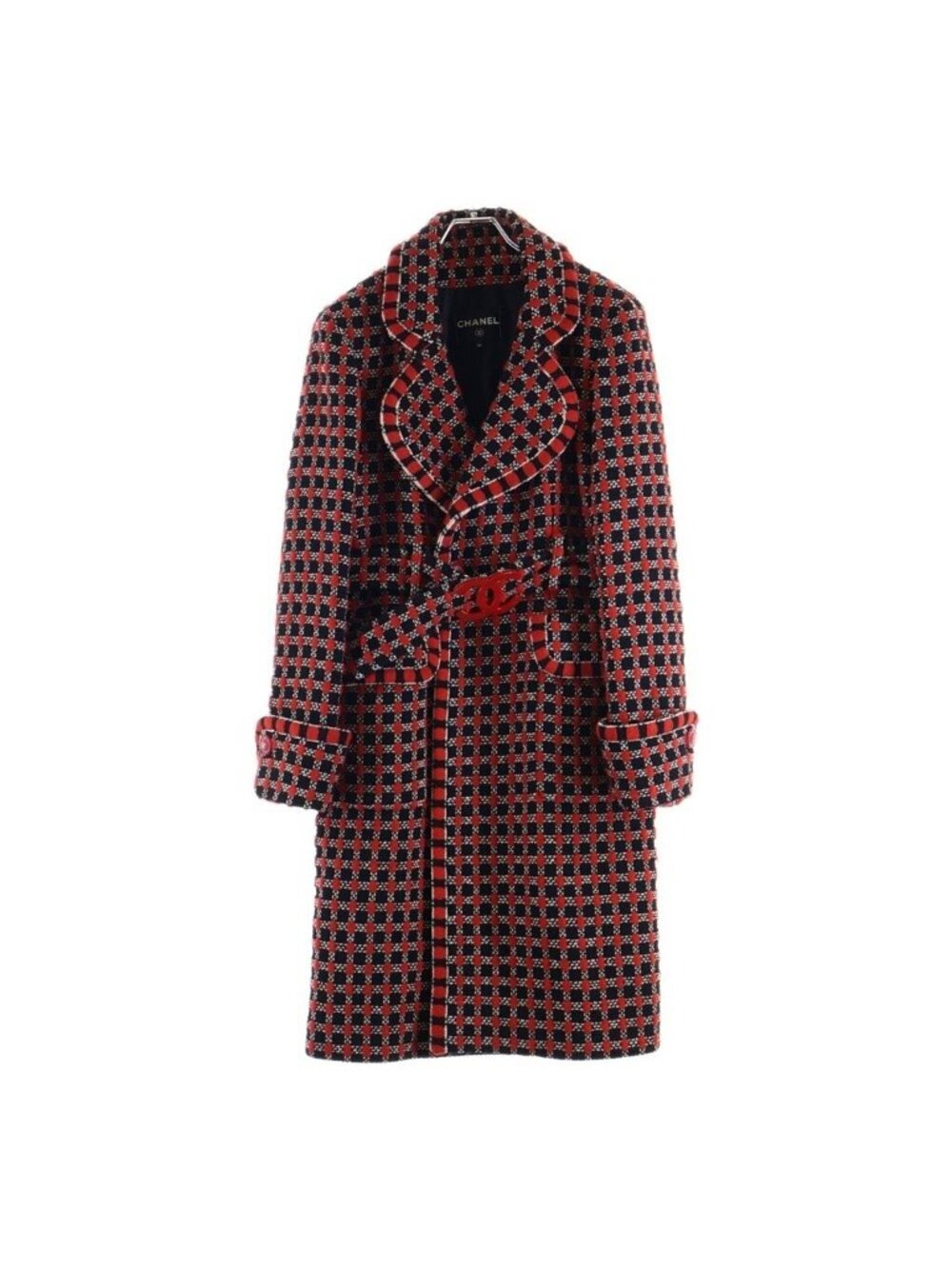 Chanel Tweed CC Logo Belt Gown Coat
